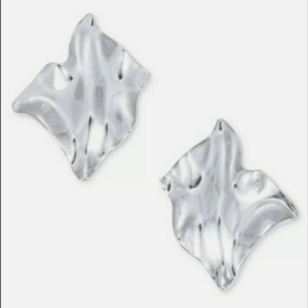 Silver Tone Wave Earrings, Alfani, New, MSRP $29,5